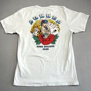 Sullen Art Collective High Rollers Club T-Shirt Mens XL White Tattoo Graphic Tee